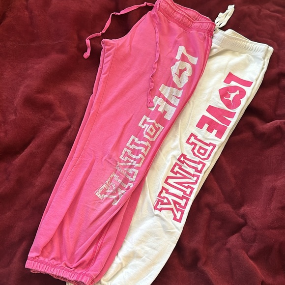 Vintage LOVE PINK Joggers Y2K RARE- White - Picture 10 of 10